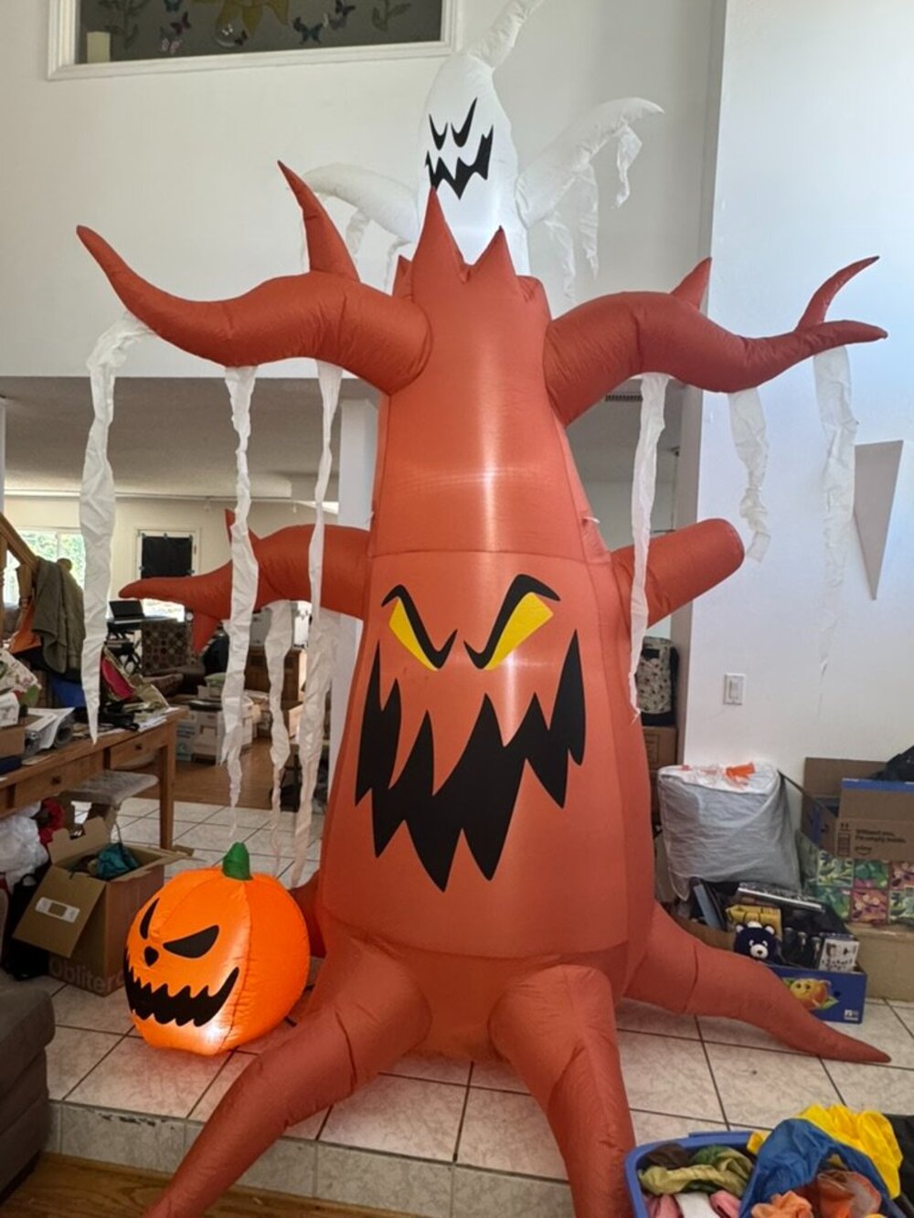 10ft GOOSH Halloween Inflatable Scary Tree With Ghost & Pumpkin